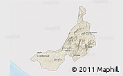 Shaded Relief 3D Map of Quezaltenango, single color outside