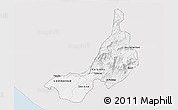 Silver Style 3D Map of Quezaltenango, single color outside