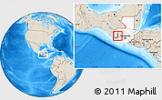 Shaded Relief Location Map of Cajola, highlighted country, highlighted parent region