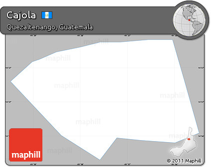 Gray Simple Map of Cajola, single color outside