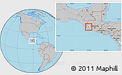 Gray Location Map of Colomba, highlighted parent region