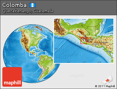 Physical Location Map of Colomba, highlighted parent region