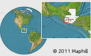 Satellite Location Map of Colomba, highlighted country, highlighted parent region