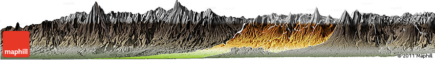 Physical Horizon Map of Quezaltenango, darken, semi-desaturated