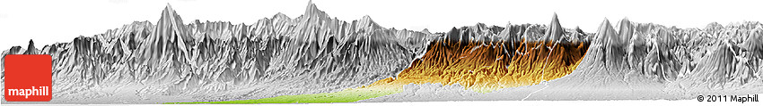 Physical Horizon Map of Quezaltenango, lighten, desaturated