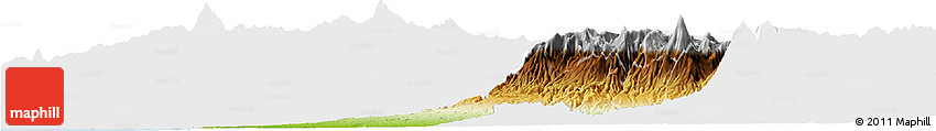 Physical Horizon Map of Quezaltenango, single color outside