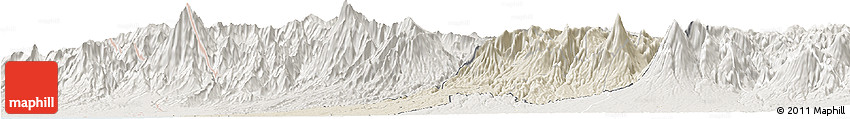 Shaded Relief Horizon Map of Quezaltenango, lighten