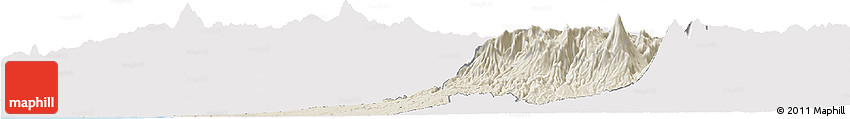 Shaded Relief Horizon Map of Quezaltenango, single color outside