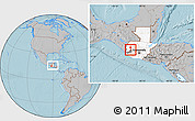 Gray Location Map of Huitan, highlighted country, highlighted parent region, within the entire country, hill shading