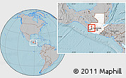 Gray Location Map of Huitan, highlighted country, highlighted parent region, hill shading