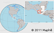 Gray Location Map of Huitan, highlighted country, highlighted parent region