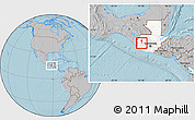 Gray Location Map of Huitan, highlighted country, hill shading