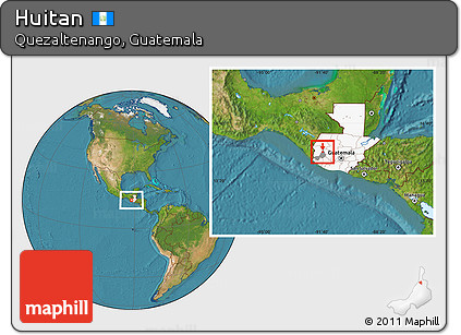 Satellite Location Map of Huitan, highlighted country, highlighted parent region