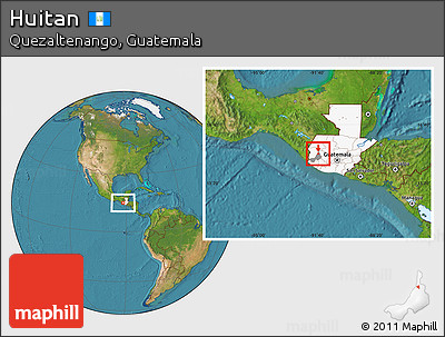 Satellite Location Map of Huitan, highlighted country, highlighted parent region