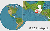 Satellite Location Map of Huitan, highlighted country