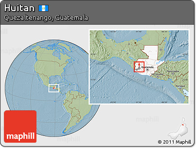 Savanna Style Location Map of Huitan, highlighted country, highlighted parent region, hill shading