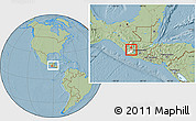 Savanna Style Location Map of Huitan, highlighted parent region, within the entire country, hill shading