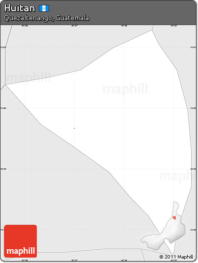 Silver Style Simple Map of Huitan