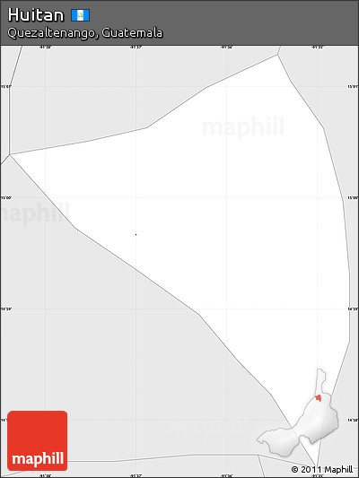 Silver Style Simple Map of Huitan
