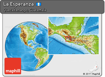 Physical Location Map of La Esperanza, highlighted parent region, within the entire country