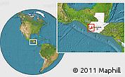 Satellite Location Map of Quezaltenango, highlighted country