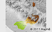 Physical Map of Quezaltenango, lighten, desaturated