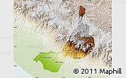 Physical Map of Quezaltenango, lighten