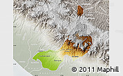 Physical Map of Quezaltenango, lighten, semi-desaturated