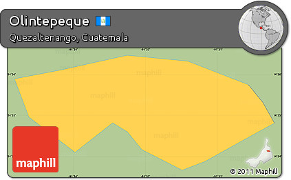 Savanna Style Simple Map of Olintepeque, single color outside