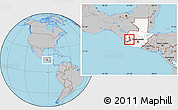 Gray Location Map of Palestina Los a., highlighted country, highlighted parent region