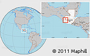 Gray Location Map of Palestina Los a., highlighted country