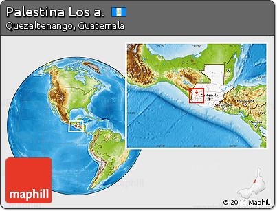 Physical Location Map of Palestina Los A., highlighted country