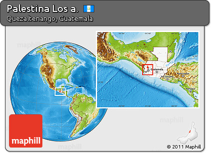 Physical Location Map of Palestina Los A., highlighted country, highlighted parent region