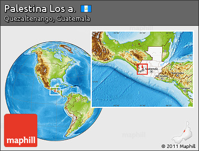 Physical Location Map of Palestina Los A., highlighted country, highlighted parent region