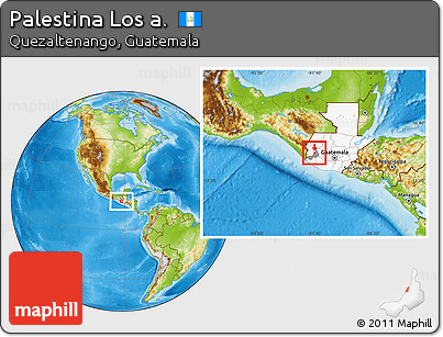 Physical Location Map of Palestina Los A., highlighted country, highlighted parent region