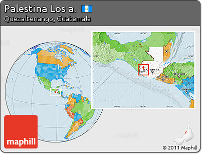Political Location Map of Palestina Los A., highlighted country, highlighted parent region