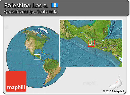 Satellite Location Map of Palestina Los A., highlighted parent region