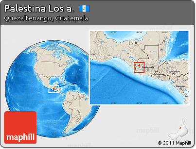 Shaded Relief Location Map of Palestina Los A., highlighted parent region