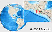 Shaded Relief Location Map of Palestina Los a., highlighted parent region