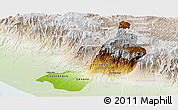 Physical Panoramic Map of Quezaltenango, lighten