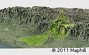 Satellite Panoramic Map of Quezaltenango, semi-desaturated