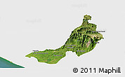 Satellite Panoramic Map of Quezaltenango, single color outside