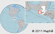 Gray Location Map of S. Fco la Union, highlighted country, hill shading