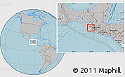 Gray Location Map of S. Fco la Union, highlighted parent region, hill shading