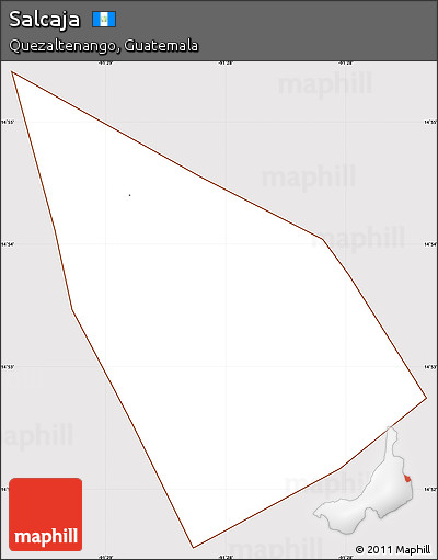 Classic Style Simple Map of Salcaja, cropped outside