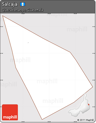 Classic Style Simple Map of Salcaja, cropped outside