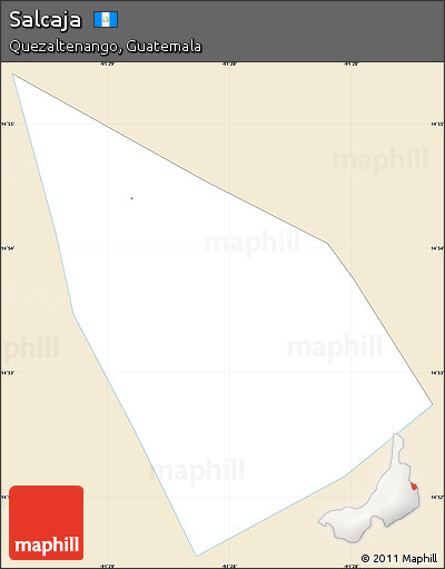 Classic Style Simple Map of Salcaja, single color outside