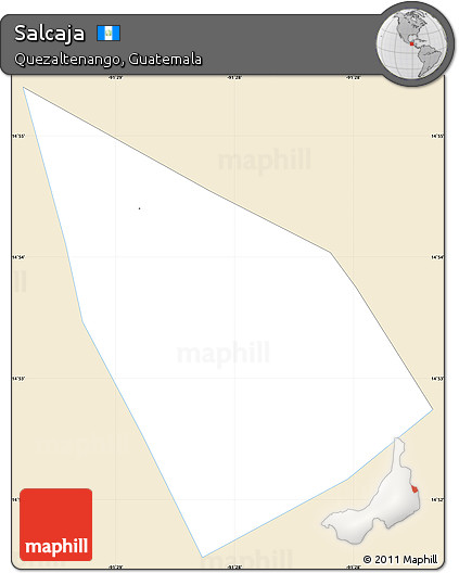 Classic Style Simple Map of Salcaja, single color outside