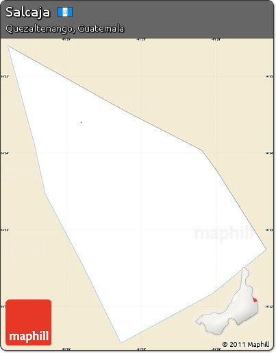 Classic Style Simple Map of Salcaja, single color outside