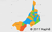 Political Simple Map of Quezaltenango, single color outside